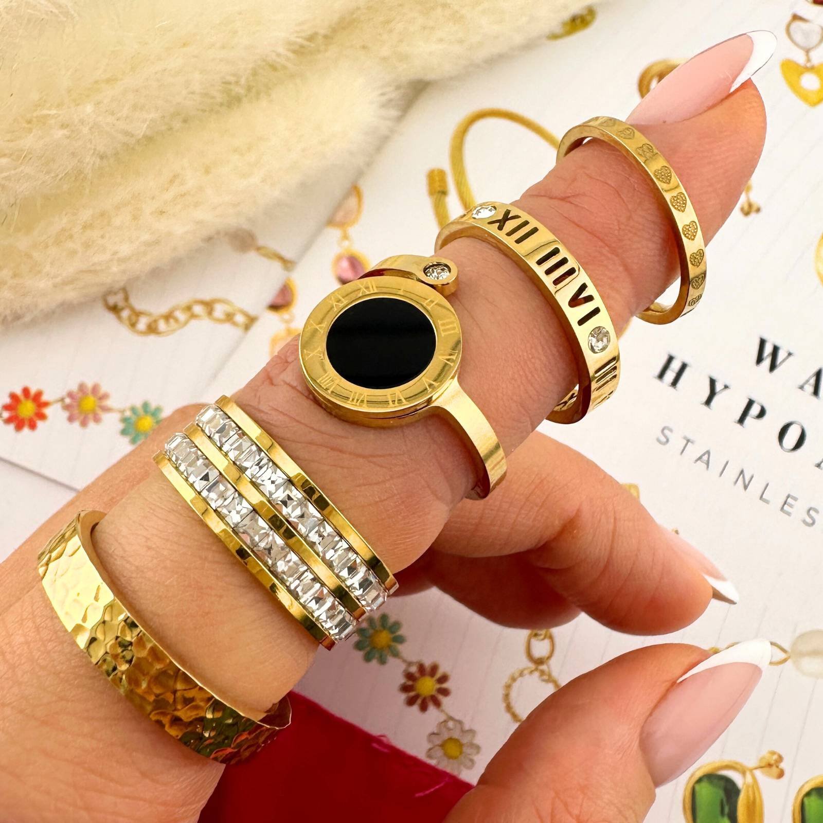 Ring, 18K Gold Plated Steel x1