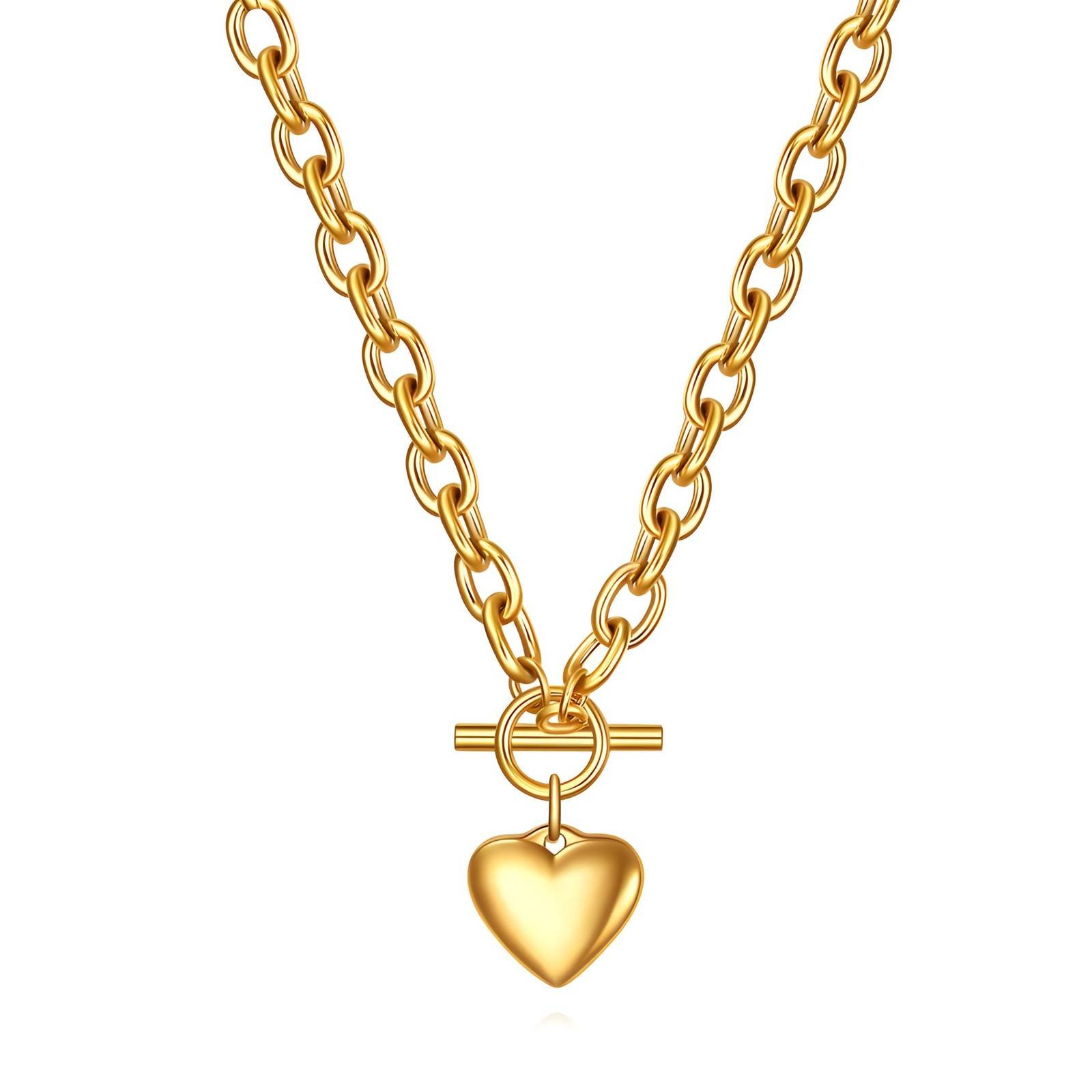 “Heart” Necklace, 18K Gold Plated Steel 2