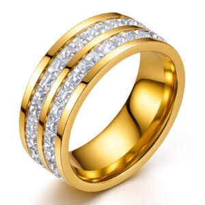 Ring, 18K Gold Plated Steel x 5
