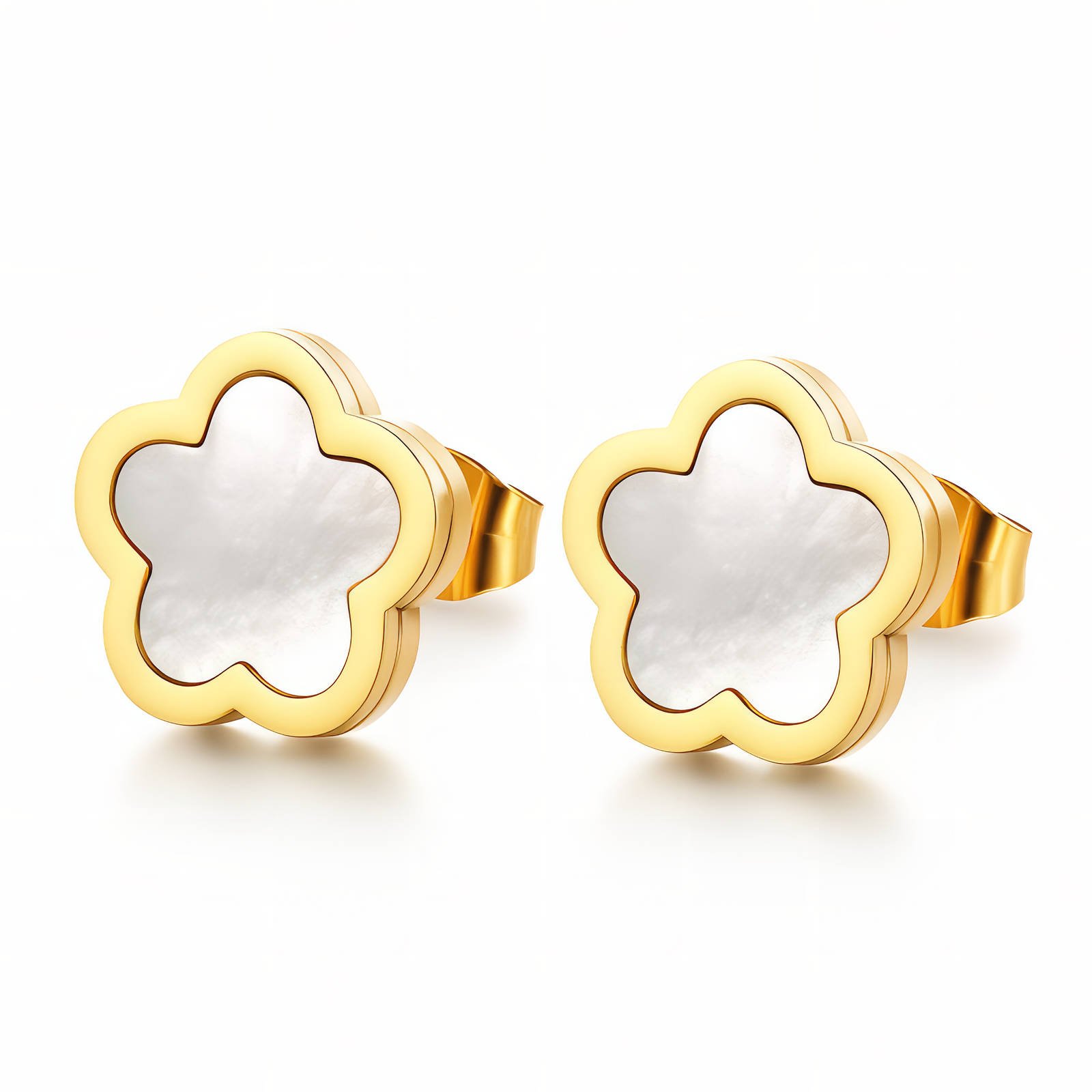 “Flowers” Earrings, 18K Gold Plated Steel 2