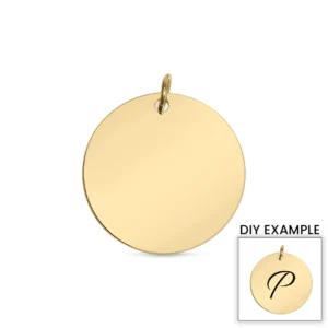 18K Gold PVD Stainless Steel Blank Circle Pendant 3